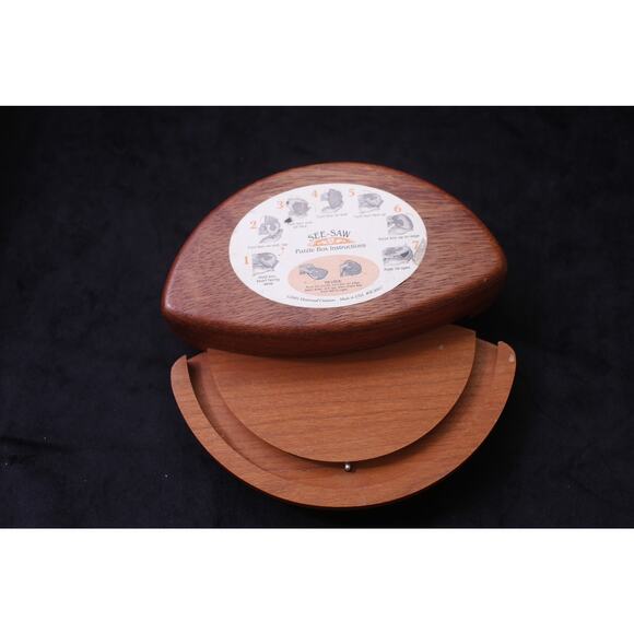 See-Saw, Puzzle Box, 2001, Heartwood Creations, Small, Trinket, ~ 250729-WH 1334 - Picture 2 of 3
